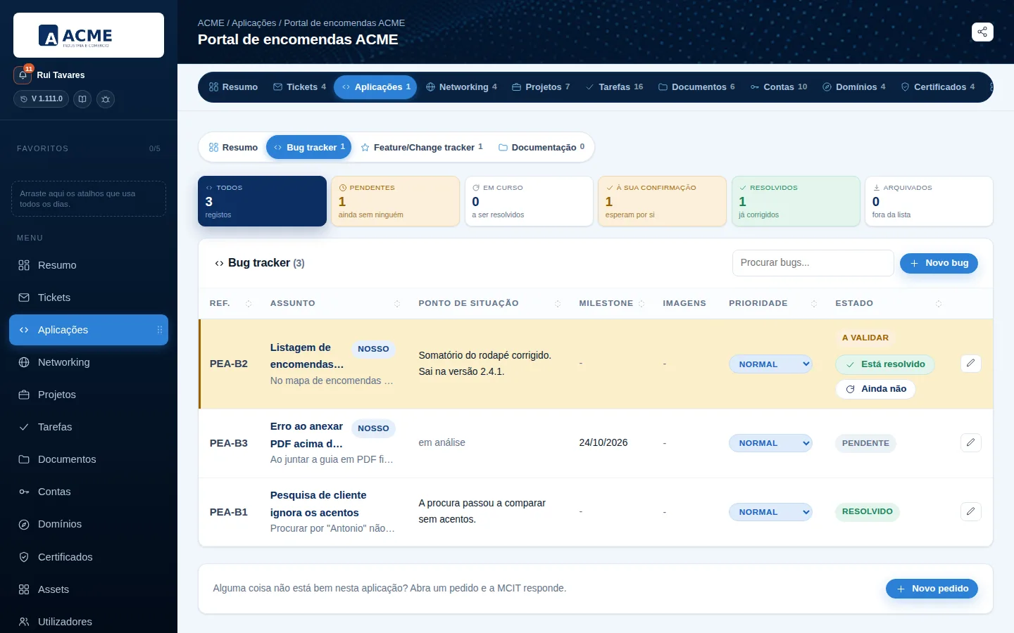 Bug tracking