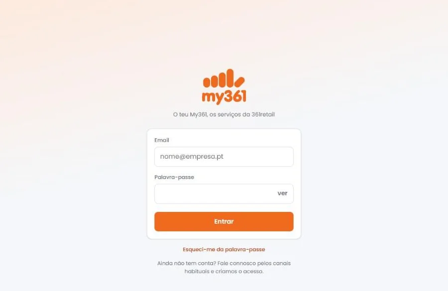 The my361 sign-in page, under the 361 Retail brand.